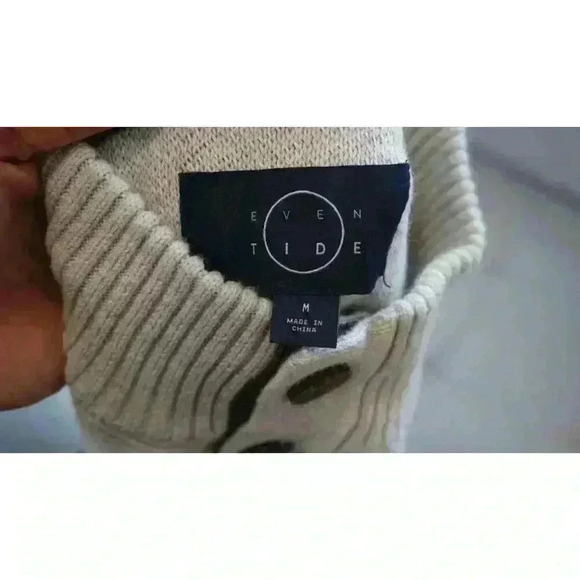 Eventide Button-Up Ribbed Knit Sweater, Size M - Picture 4 of 15